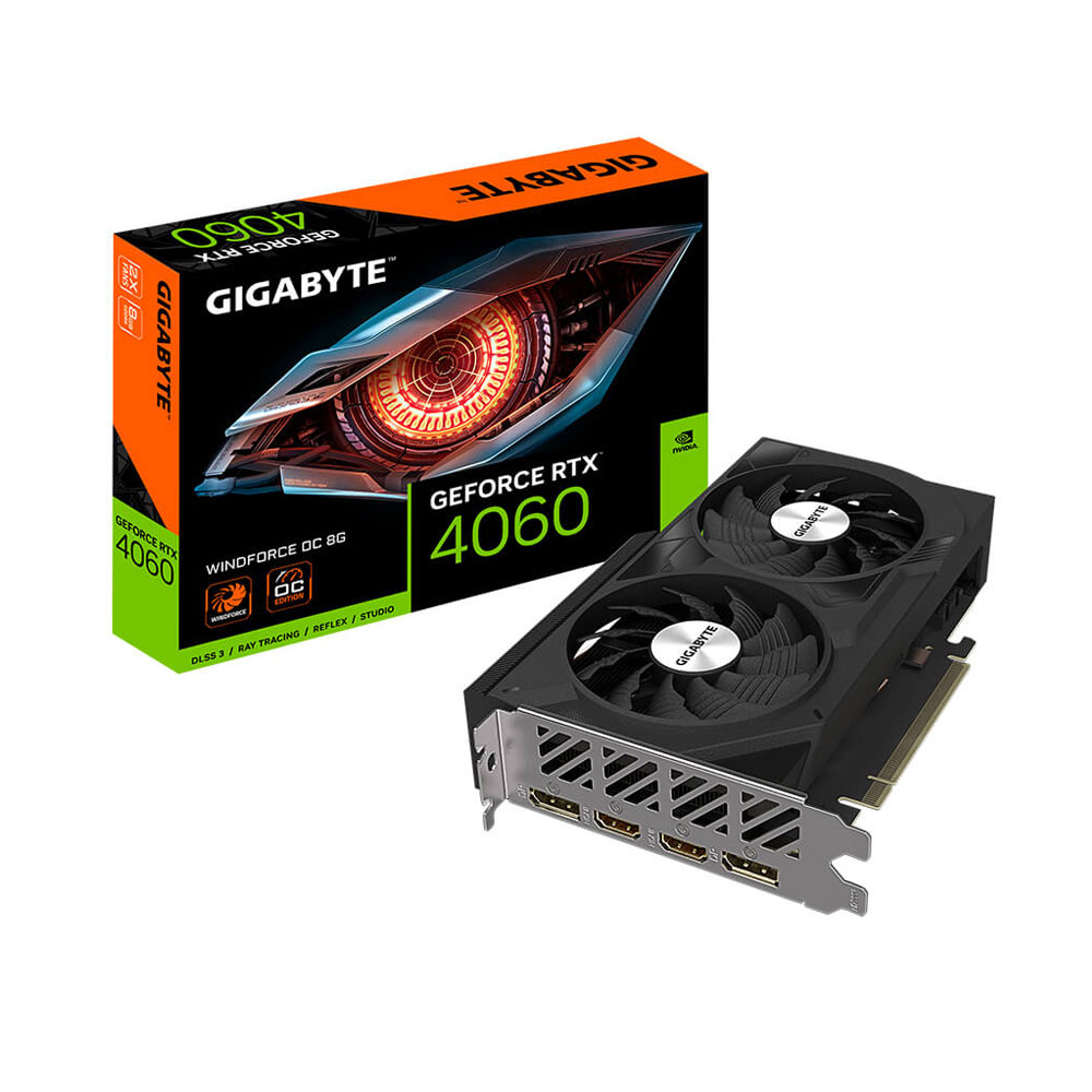 VGA Gigabyte RTX 4060 Windforce OC 8GB (N4060WF2OC_8GD)